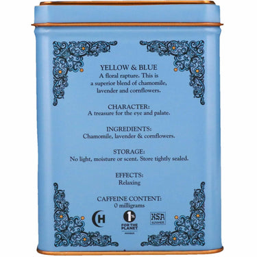 Harney & Sons Master Yellow & Blue Tea Tin - Herbal Blend of Chamomile, Lavender, and Cornflowers - 1.4 Oz, 20 Count